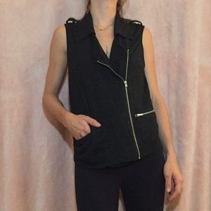 Sleeveless zipper vest jacket